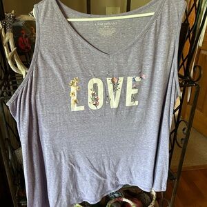 Lane Bryant Boxy Purple Tank Top Relaxed Fit